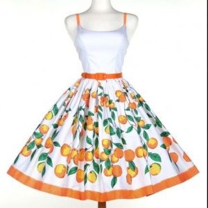 UNICORN EUC Pinup Girl Clothing Orange Border Jenny Size L